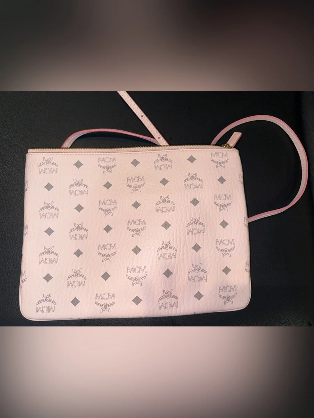 MCM Pale Pink Monogram Crossbody Bag